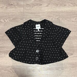 Moschino Black and White Striped Cropped Jacket